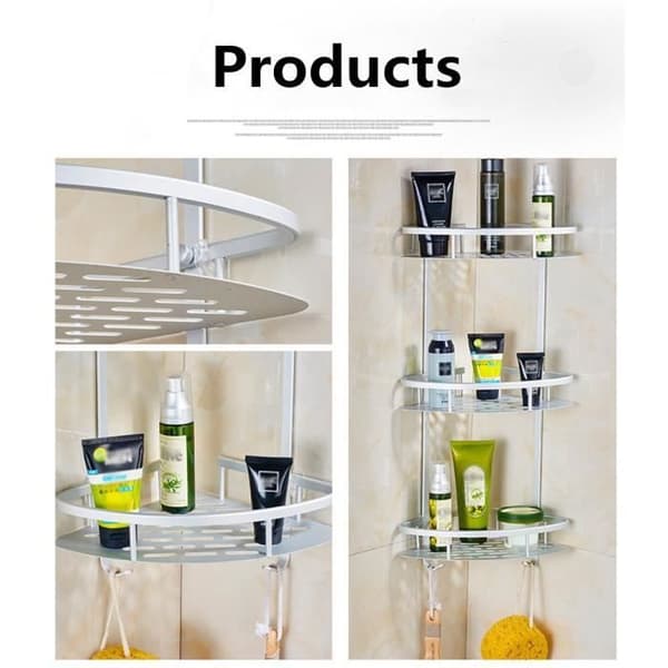 TD® Badrumshylla Tre våningar hängande sugkoppar Dusch Aluminiumlegering Anti Rust Organization Tvålschampo