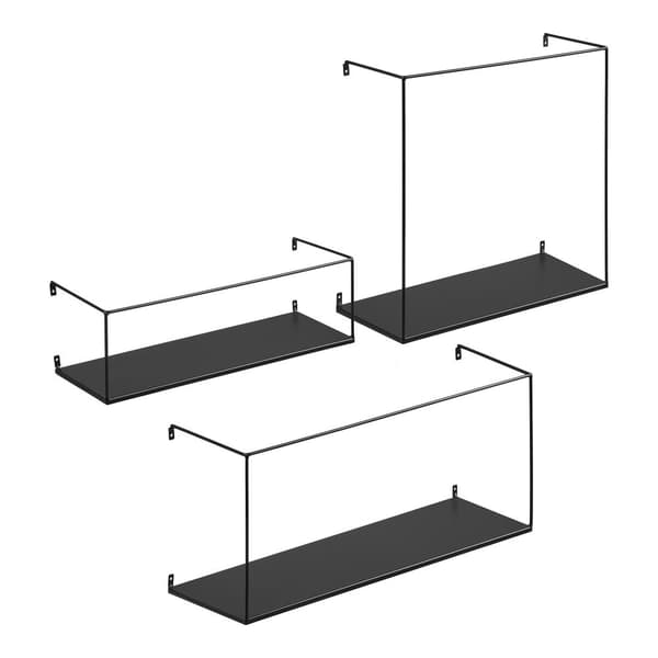 Vägghylla, Ulmo, 50x16 cm / 55x20 cm / 40x18 cm, Svart