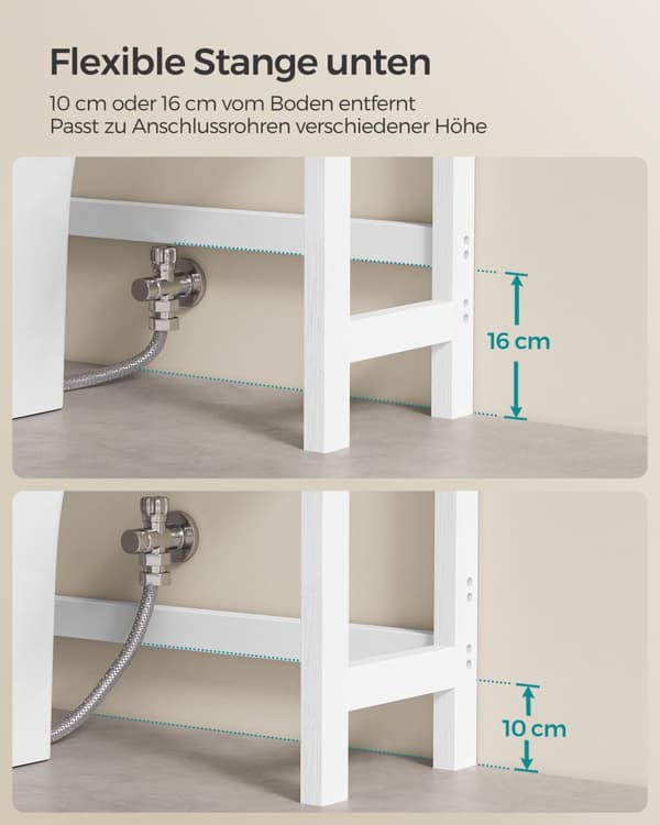 Toilet reol, SONGMICS, 26x63x185 cm, Naturlig beige.