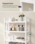 Miniatyrbillede 6 af 6: Toilet reol, SONGMICS, 26x63x185 cm, Naturlig beige.