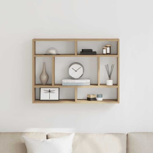 Vägghylla artisan ek 75x16x55 cm konstruerat trä
