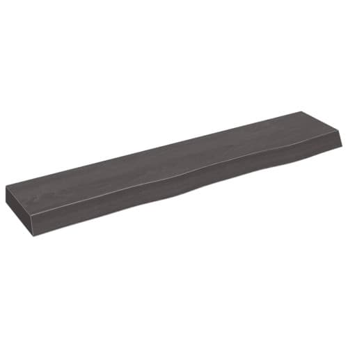 Vägghylla mörkbrun 100x20x6 cm behandlad massiv ek