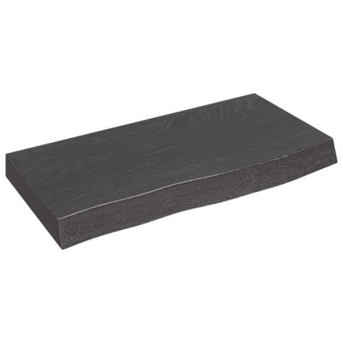Vägghylla mörkbrun 60x30x(2-6) cm behandlad massiv ek