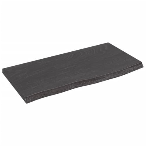 Vägghylla mörkbrun 60x30x2 cm behandlad massiv ek