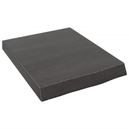 Vägghylla mörkbrun 40x50x(2-6) cm behandlad massiv ek