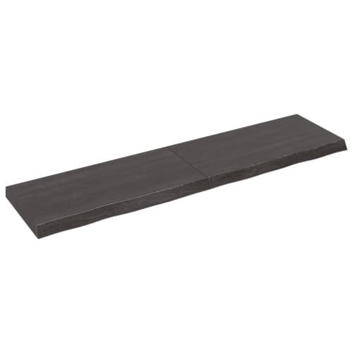 Vägghylla mörkbrun 160x40x(2-6) cm behandlad massiv ek