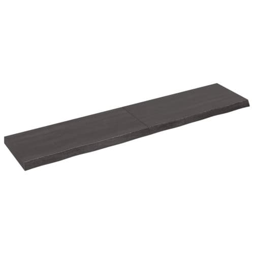Vägghylla mörkbrun 180x40x(2-6) cm behandlad massiv ek