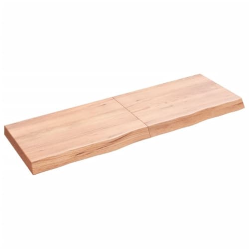 Vägghylla ljusbrun 120x40x(2-6) cm behandlad massiv ek