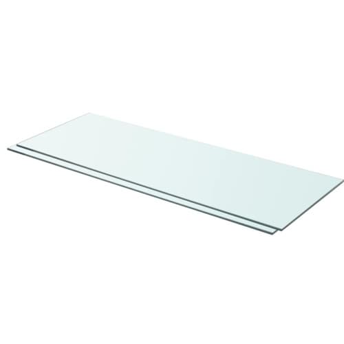 Hyllplan 2 st glas genomskinlig 80x30 cm