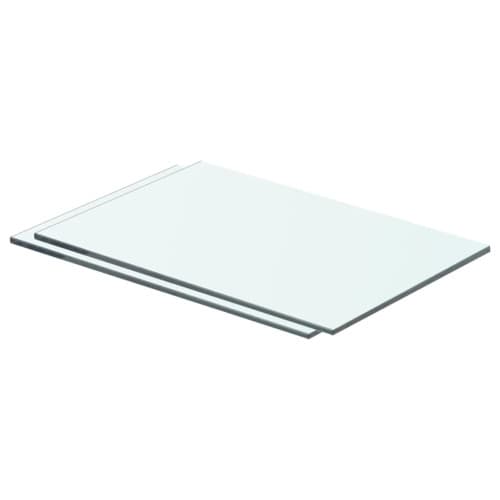 Hyllplan 2 st glas genomskinlig 40x20 cm