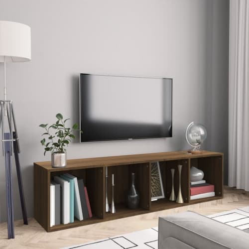 Bokhylla/tv-bänk brun ek 143x30x36cm konstruerat trä