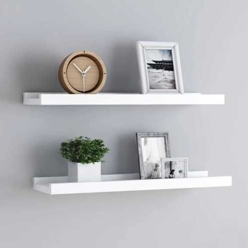 Tavellist 2 st vit 60x9x3 cm MDF