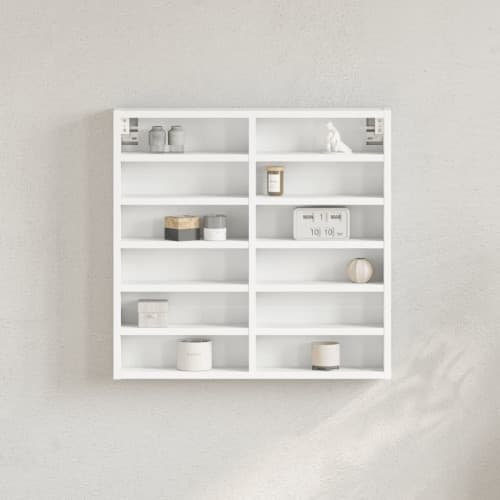 Vitrinskåp vit 60x8,5x58 cm konstruerat trä