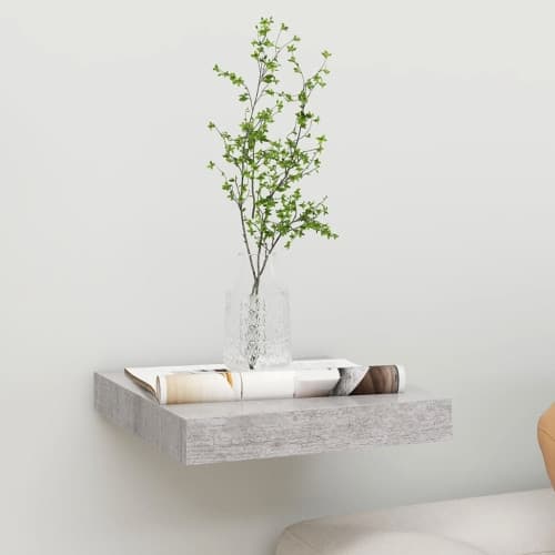Svävande vägghylla betonggrå 23x23,5x3,8 cm MDF