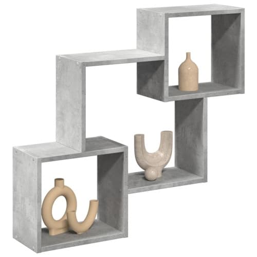 Väggskåp 78x18x71 cm betonggrå konstruerat trä