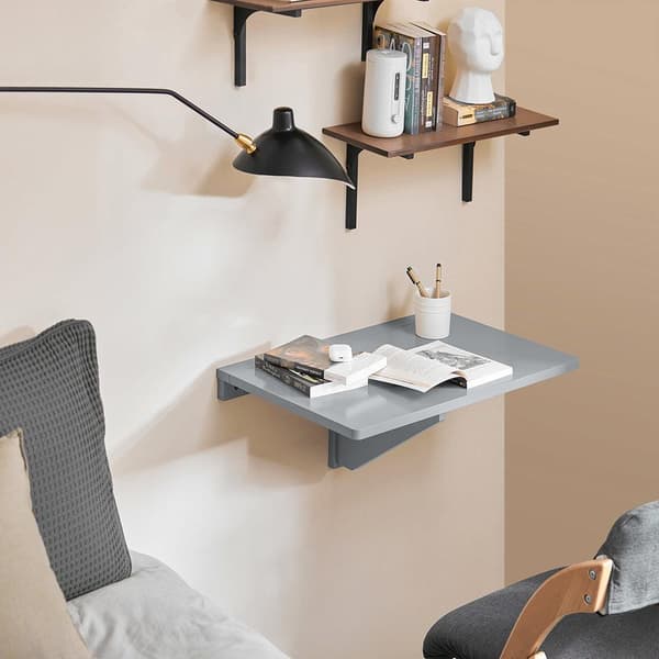Väggmonterat dropplövsbord, FWT03-HG, 60x40 cm, Grå