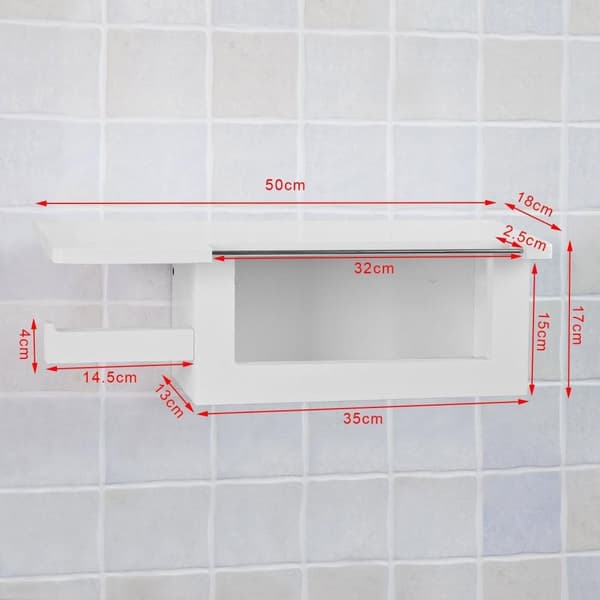 Toiletpapirholder, FRG175-W, 50x18x17 cm, Hvid