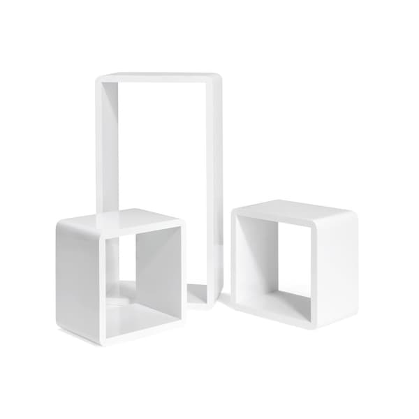 S�t med 3 Cube v�ghylder hvid