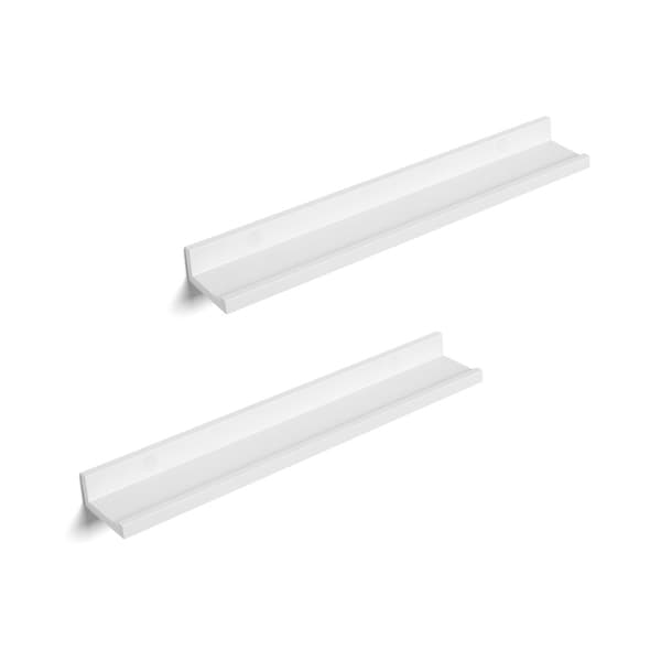 S�t med 2 flydende hylder Blank hvid