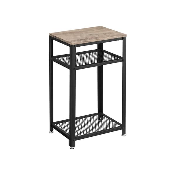 Sidobord 2 gallerhyllor greige svart
