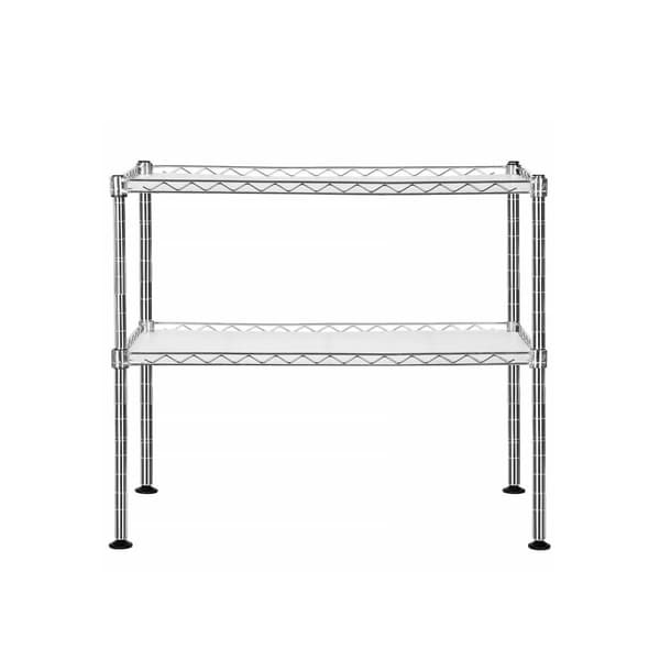 Mikrob�lgehylle med 2 hyller s�lv