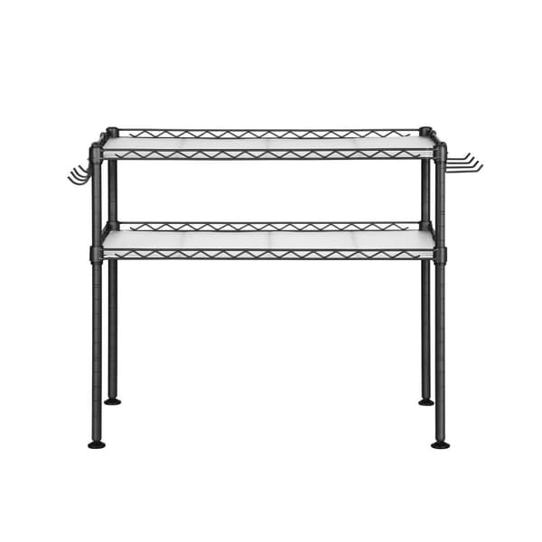 Mikrob�lgehylle med 2 hyller Sort
