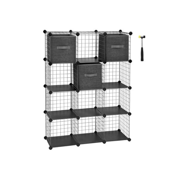Gitterhylde 12 terninger 3 �sker Sort
