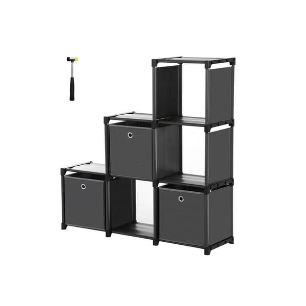 Boltefri reol 6 terninger 3 �sker sorte