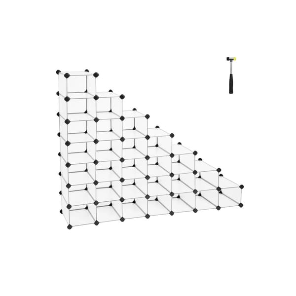 Boltløst hyllesystem 32 kuber hvitt