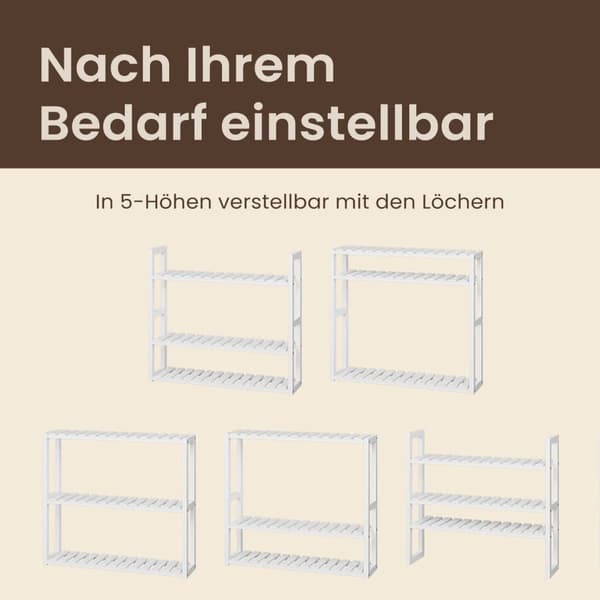 Hylde, SONGMICS BCB13W, 60x15x54 cm, Hvid