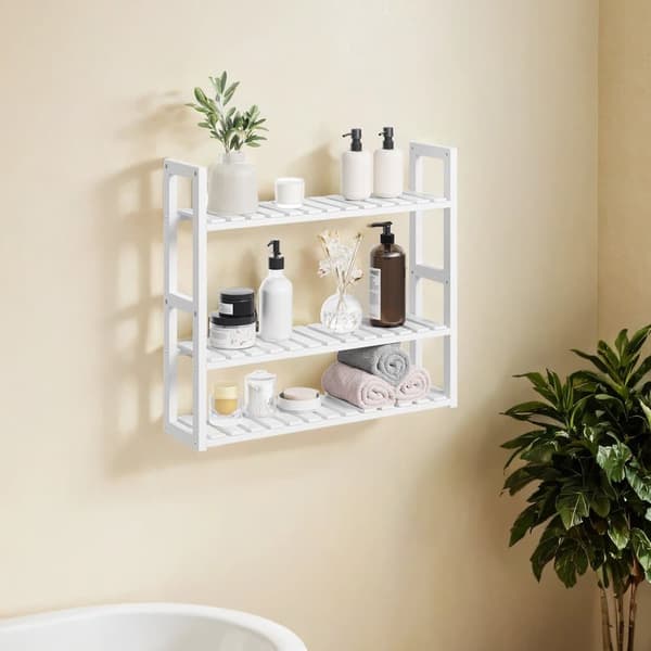 Hylde, SONGMICS BCB13W, 60x15x54 cm, Hvid
