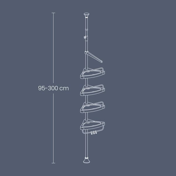 Brusehylde, SONGMICS BCB002B01, 95-300 cm, Sølv og Sort