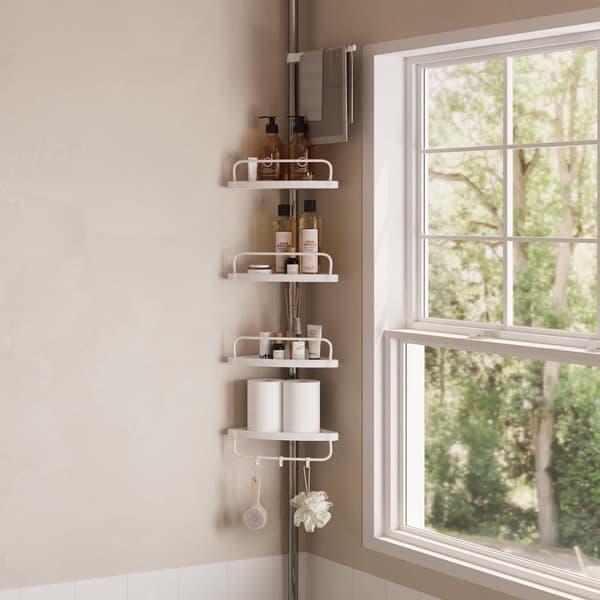 Duschhylla, SONGMICS BCB02SW, 95-300 cm, Vit-Silver