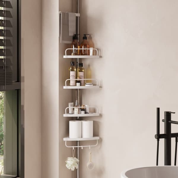 Brusehylde, SONGMICS BCB02SW, 95-300 cm, Hvid-Sølv
