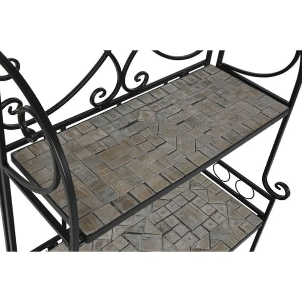 Hyller Home ESPRIT Svart Flerfarget Keramikk Smijern 3 Hyller 54 x 29 x 121 cm 58 x 31,5 x 117 cm