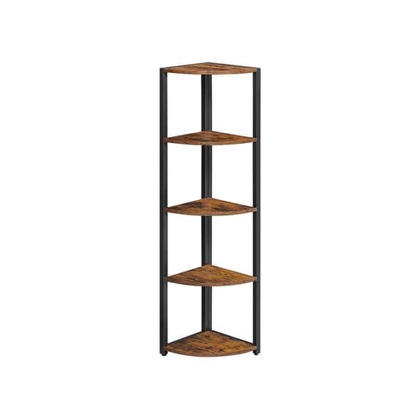 Teollisuuden tyylinen kulmahylly 5 hyllyllä