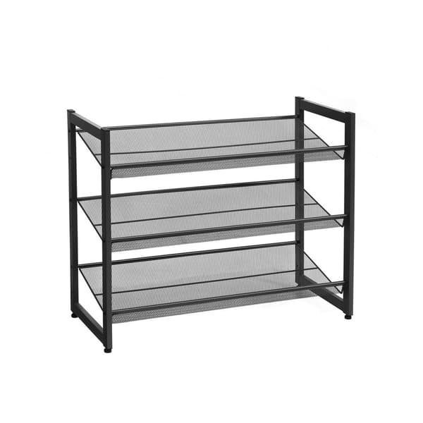 Sort metal skohylde