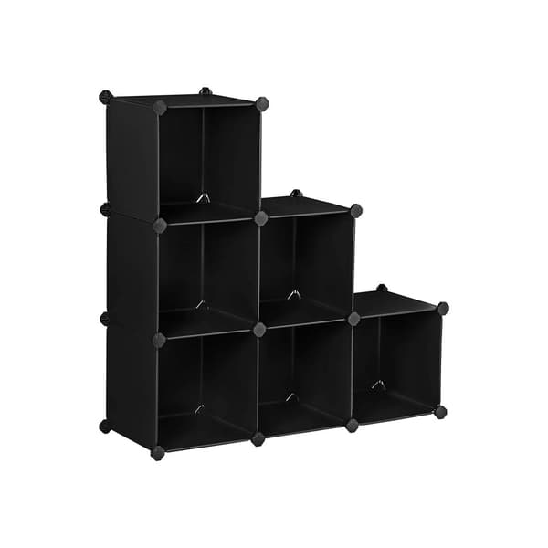 Boltefri hylde 6 terninger sort
