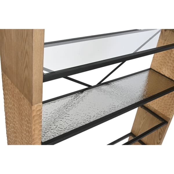 Bokhylla Home ESPRIT Metall Glas Granträ 120 x 31 x 158 cm