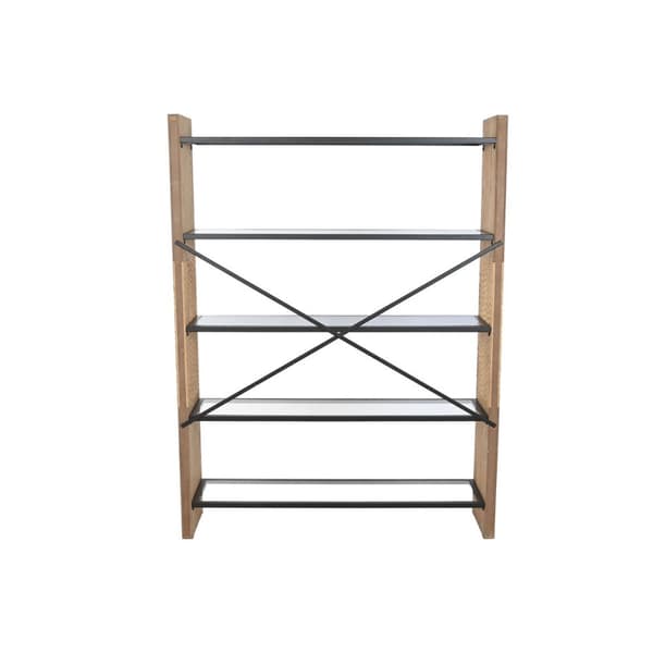 Bokhylla Home ESPRIT Metall Glas Granträ 120 x 31 x 158 cm
