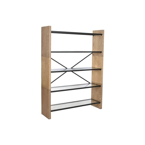 Bokhylla Home ESPRIT Metall Glas Granträ 120 x 31 x 158 cm