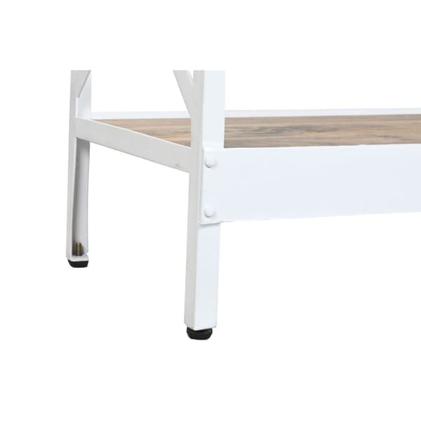 Hyller Home ESPRIT Hvit Naturell Metall Treverk av mangotre 180 x 35 x 220 cm