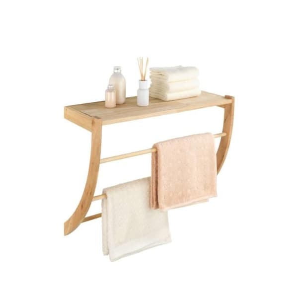 Handdukshängare - WENKO - Norge - Valnöt - 3 nivåer - 60x50x25 cm - Bruna