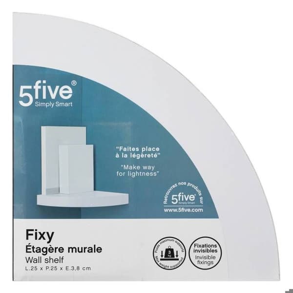 Five - Flytande hörnhylla vit 25 x 25 cm Osynliga fästen