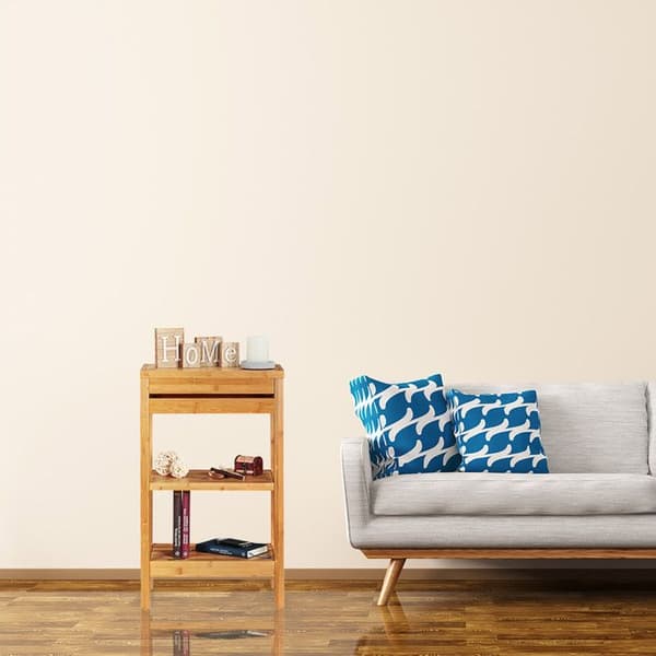 Relaxdays Bamboo Badrumshylla, 3-våningshylla, med lock, öppen, HLP 76,5 x 46 x 29,5 cm, Natural
