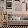 Miniatyrbild 2 av 6: Relaxdays bambuhylla, badrum, rund benställning, fyrkantig, olika storlekar, natur 4 våningar