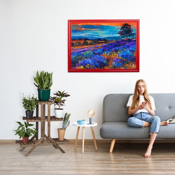 Relaxdays Blommställ i trä, trappa för växter, stege 3 våningar 5 platser HxlxB: 82,5 x 83 x 28,5 cm, mörkbrun