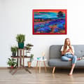 Miniatyrbild 2 av 6: Relaxdays Blommställ i trä, trappa för växter, stege 3 våningar 5 platser HxlxB: 82,5 x 83 x 28,5 cm, mörkbrun