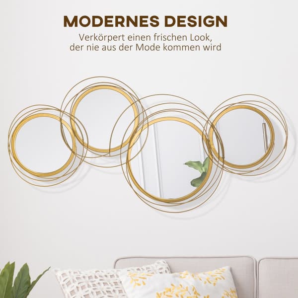 Väggdekoration Set, 107x56x4 cm, Guld