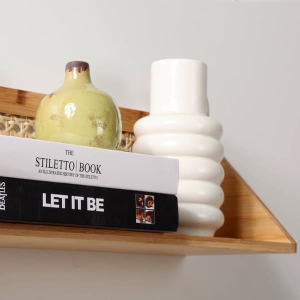 Etagère murale en bambou et rotin naturel - L50 cm